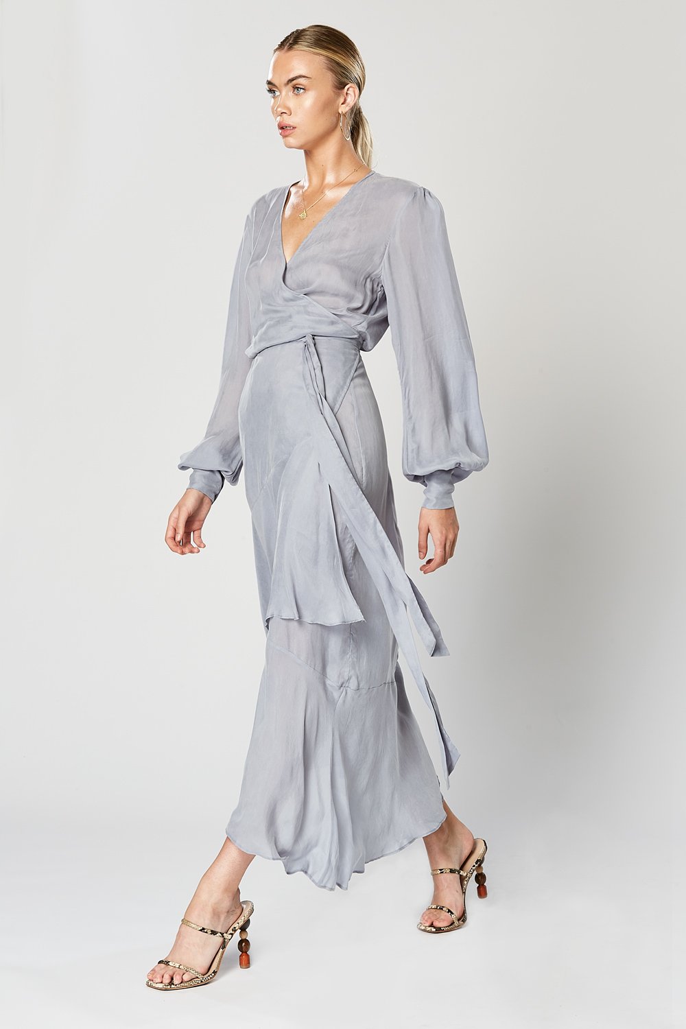 Winona Cosmo Wrap Dress Blue - Dressed Up