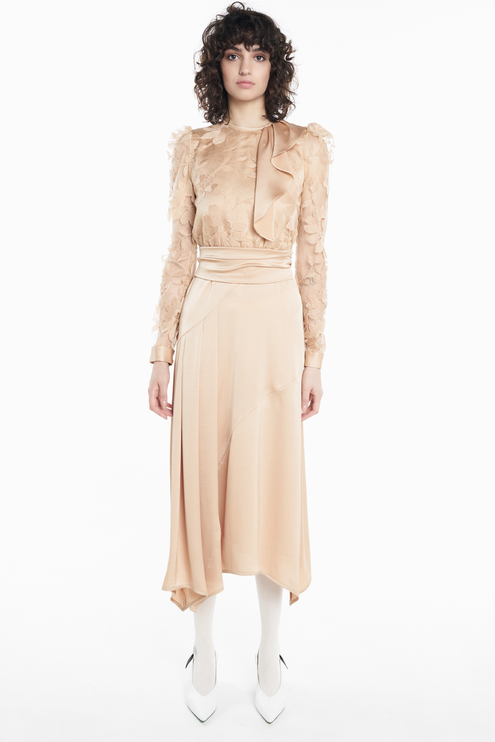 Nicola Finetti Gold Lace Dress