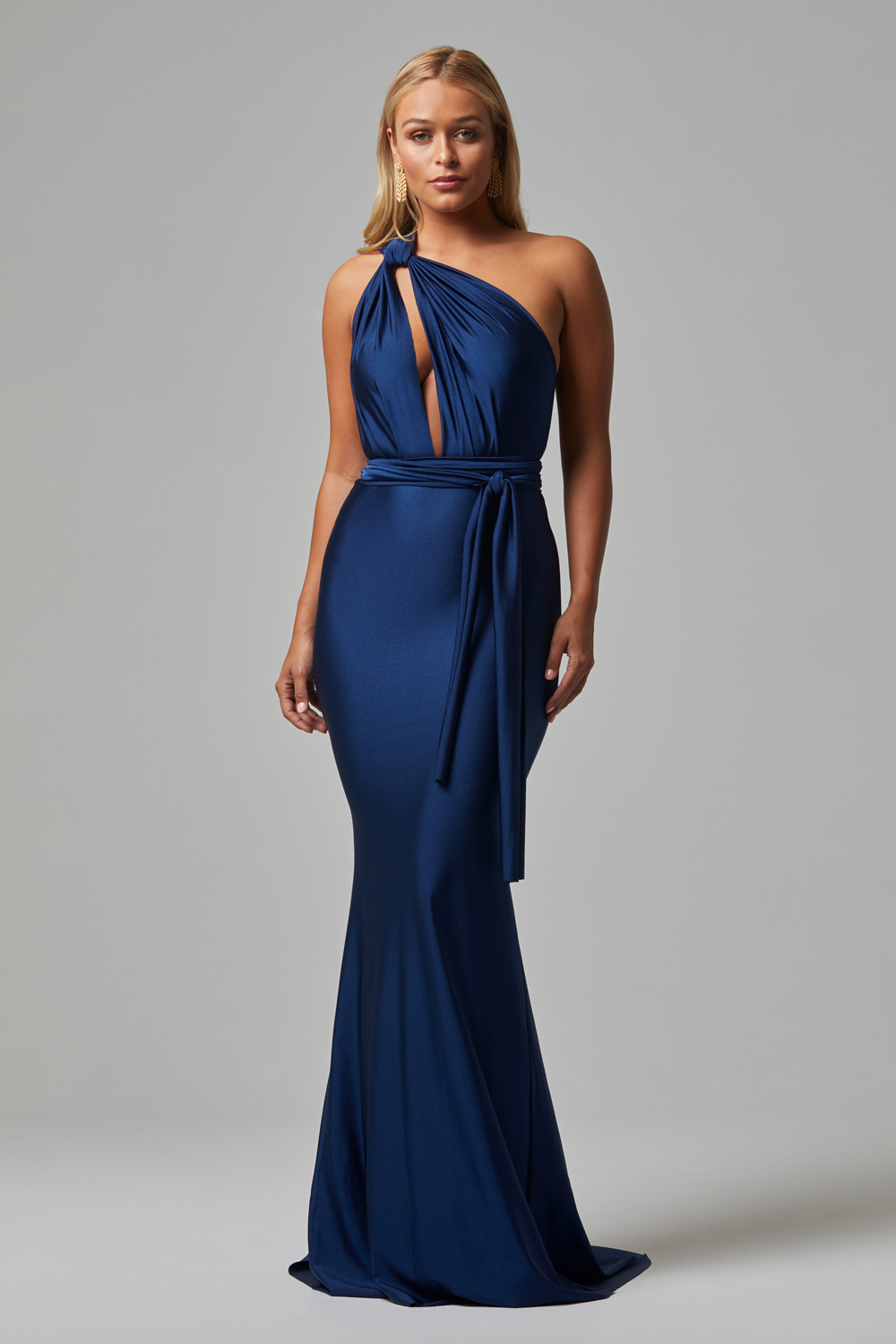 Tania Olsen Eternity navy multiway wrap dress with mermaid skirt