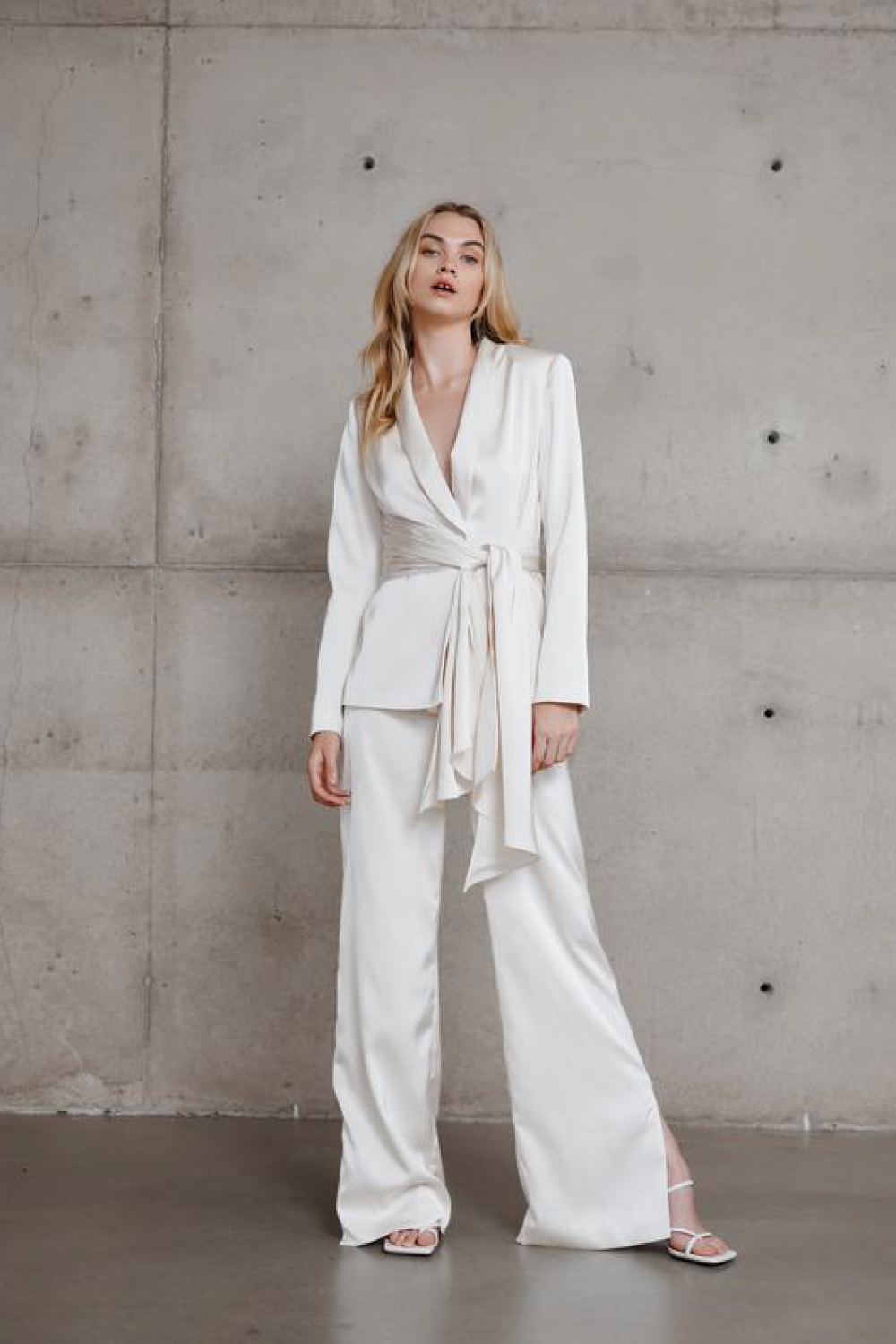 Lexi Sade Jacket and Dosa Pant Set in Oyster