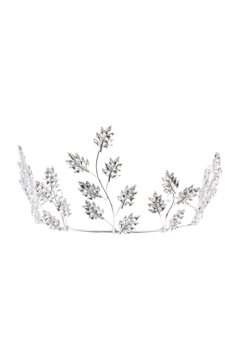 Silver Leaf Tiara Headband, side view