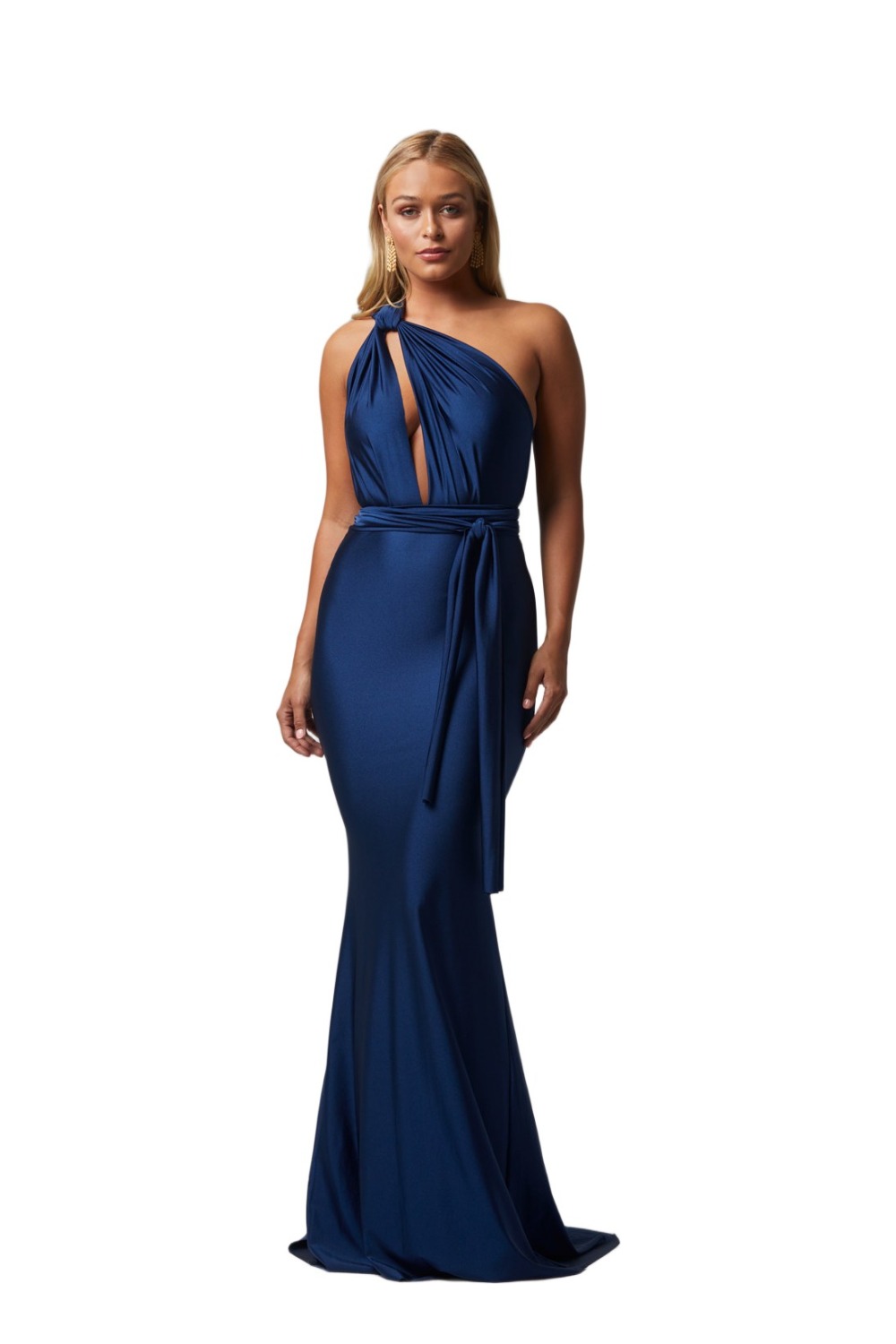 Tania Olsen Eternity navy multiway wrap dress with mermaid skirt